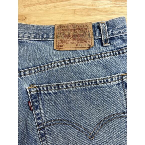 Vintage Levis 550 Relaxed Fit Blue USA Made Jeans 38X34 Red Tab Boyfriend/Mom - Picture 2 of 12